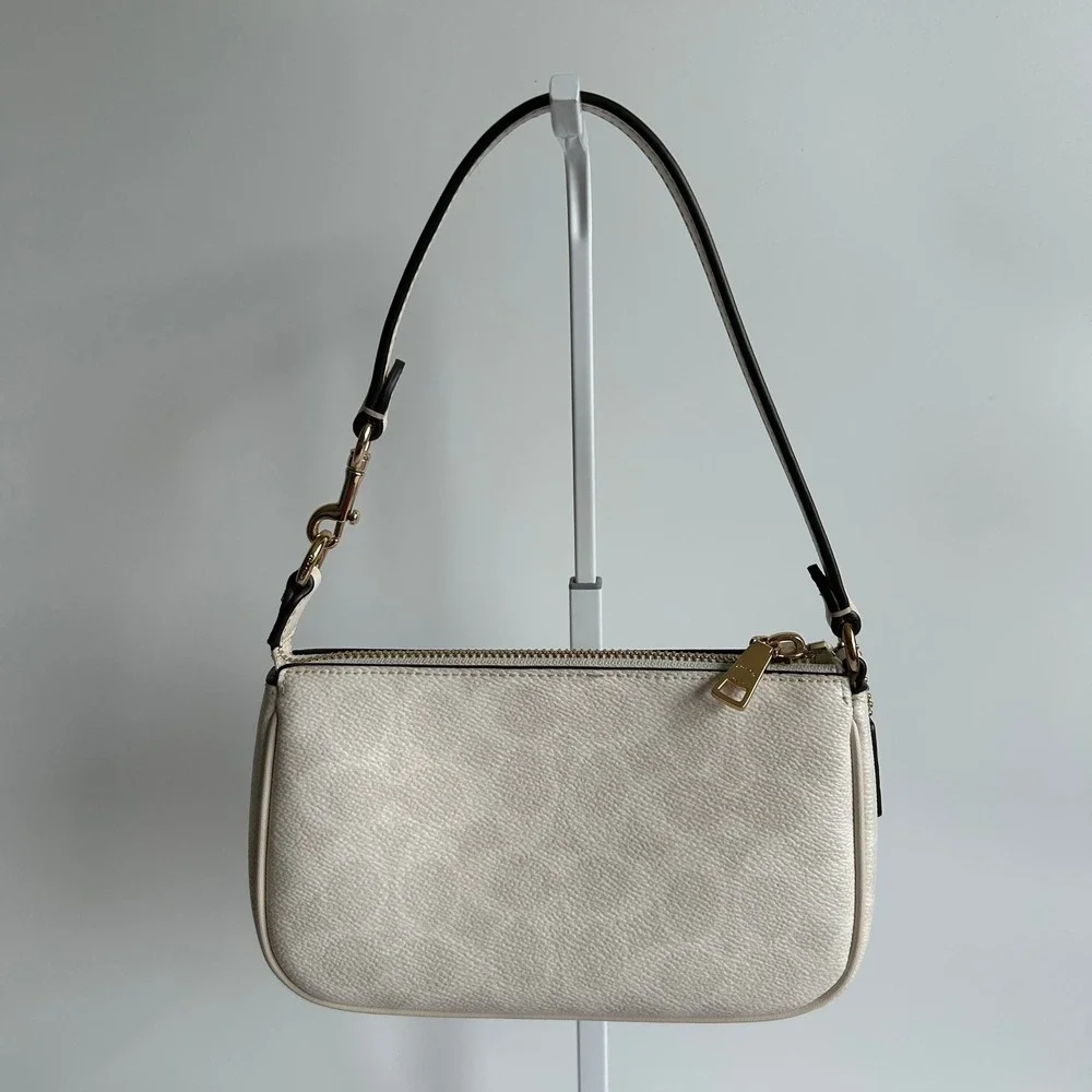 Coach Nolita 19 Chalk White Pebbled Leather Shoulder Bag Excellent